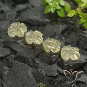 Pedras preciosas de Quartzo Amarelo claro natural de 2.59 ct, Flor cortada, Transparente
