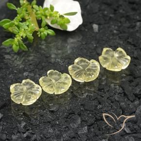 Pedras preciosas de Quartzo Amarelo Creme Pálido natural de 6.95 ct, Flor cortada, Transparente