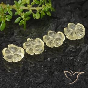 Pedras preciosas de Quartzo amarelo médio natural de 5.99 ct, Flor cortada, Transparente
