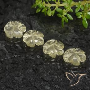 Pedras preciosas de Quartzo amarelo médio natural de 5.99 ct, Flor cortada, Transparente