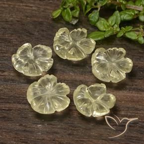 Pedras preciosas de Quartzo Amarelo Creme Pálido natural de 5.70 ct, Flor cortada, Transparente
