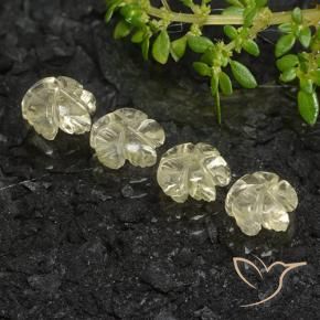 Pedras preciosas de Quartzo Amarelo claro médio natural de 3.66 ct, Flor cortada, Transparente