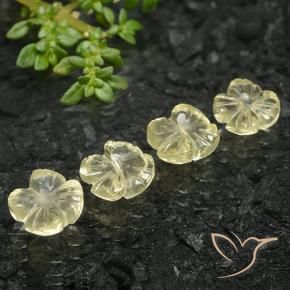 Pedras preciosas de Quartzo Amarelo claro médio natural de 5.24 ct, Flor cortada, Transparente