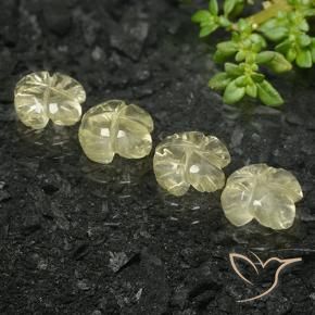 Pedras preciosas de Quartzo Amarelo claro médio natural de 5.24 ct, Flor cortada, Transparente