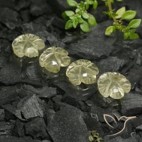 Pedras preciosas de Quartzo Amarelo Creme Pálido natural de 7.85 ct, Flor cortada, Transparente