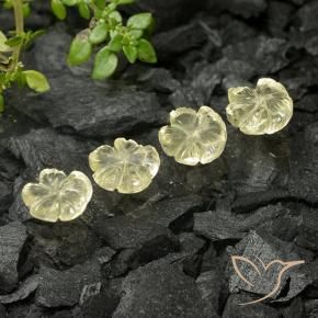 Pedras preciosas de Quartzo amarelo médio natural de 4.19 ct, Flor cortada, Transparente