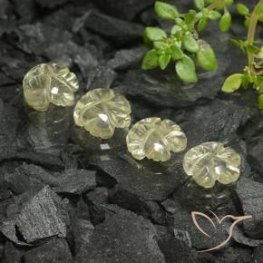 Pedras preciosas de Quartzo amarelo médio natural de 4.19 ct, Flor cortada, Transparente