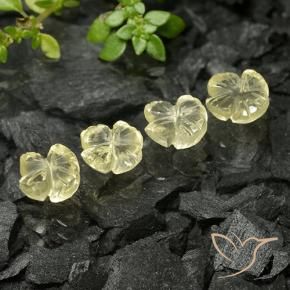 Pedras preciosas de Quartzo Amarelo Creme Pálido natural de 4.36 ct, Flor cortada, Transparente