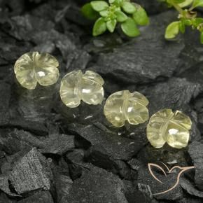 Pedras preciosas de Quartzo Amarelo Creme Pálido natural de 4.36 ct, Flor cortada, Transparente