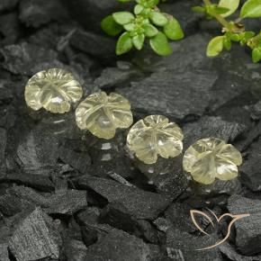 Pedras preciosas de Quartzo Amarelo claro médio natural de 3.74 ct, Flor cortada, Transparente