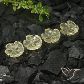 Pedras preciosas de Quartzo amarelo médio natural de 8.95 ct, Flor cortada, Transparente