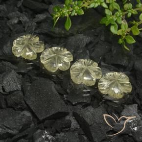 Pedras preciosas de Quartzo amarelo médio natural de 8.95 ct, Flor cortada, Transparente