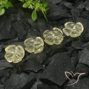 Pedras preciosas de Quartzo Amarelo Creme Pálido natural de 4.70 ct, Flor cortada, Transparente