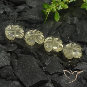 Pedras preciosas de Quartzo Amarelo Creme Pálido natural de 4.70 ct, Flor cortada, Transparente