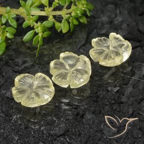 Pedras preciosas de Quartzo Amarelo claro natural de 5.76 ct, Flor cortada, Transparente