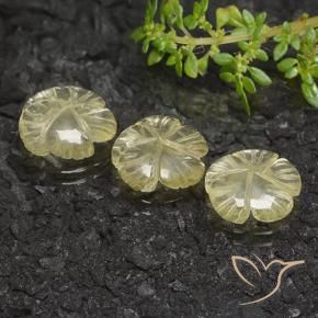 Pedras preciosas de Quartzo Amarelo claro médio natural de 10.19 ct, Flor cortada, Transparente