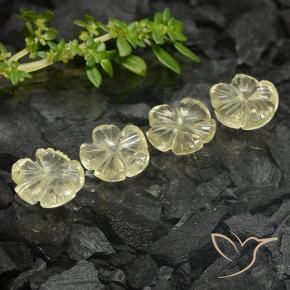 Pedras preciosas de Quartzo amarelo médio natural de 6.50 ct, Flor cortada, Transparente