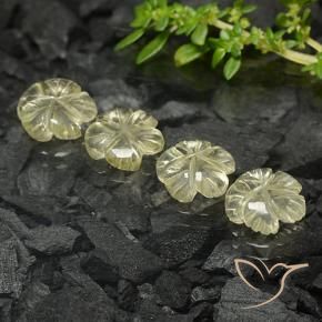Pedras preciosas de Quartzo amarelo médio natural de 6.50 ct, Flor cortada, Transparente