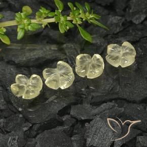 Pedras preciosas de Quartzo Amarelo claro natural de 3.36 ct, Flor cortada, Transparente