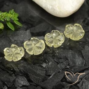 Pedras preciosas de Quartzo Luz amarela natural de 5.12 ct, Flor cortada, Transparente