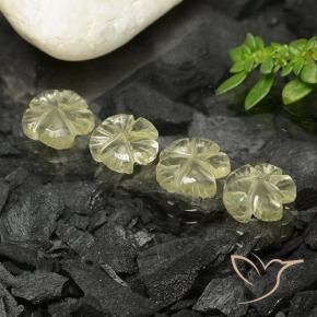 Pedras preciosas de Quartzo Luz amarela natural de 5.12 ct, Flor cortada, Transparente