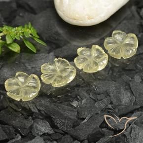 Pedras preciosas de Quartzo Luz amarela natural de 7.35 ct, Flor cortada, Transparente