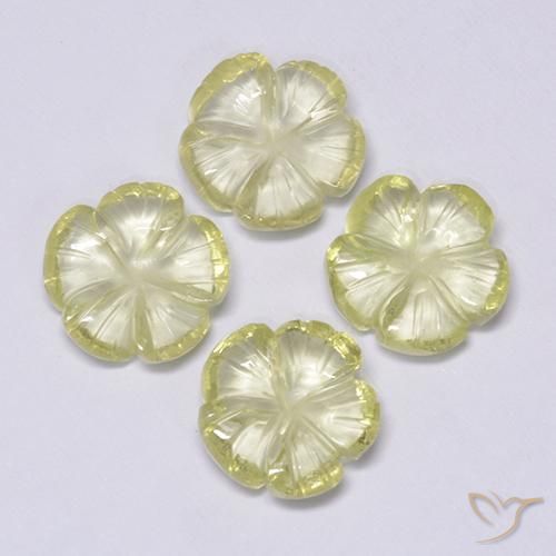 7.69ctw Natural Lagoa Amarela Quartzo, Flor cortada, Transparente