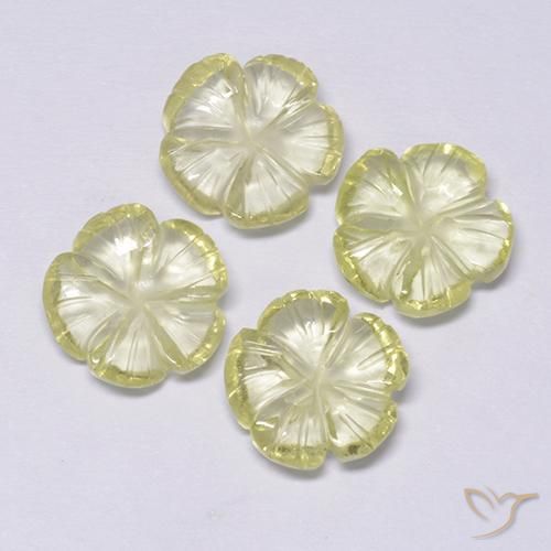 Pedras preciosas de Quartzo Lagoa Amarela natural de 7.69 ct, Flor cortada, Transparente