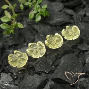 Pedras preciosas de Quartzo Amarelo Abacaxi Claro natural de 5.93 ct, Flor cortada, Transparente