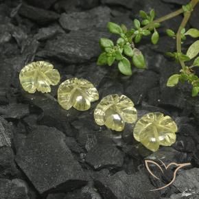 Pedras preciosas de Quartzo Amarelo Abacaxi Claro natural de 5.93 ct, Flor cortada, Transparente
