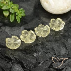 Pedras preciosas de Quartzo Amarelo Creme Pálido natural de 5.11 ct, Flor cortada, Transparente