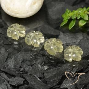 Pedras preciosas de Quartzo Amarelo Creme Pálido natural de 5.11 ct, Flor cortada, Transparente