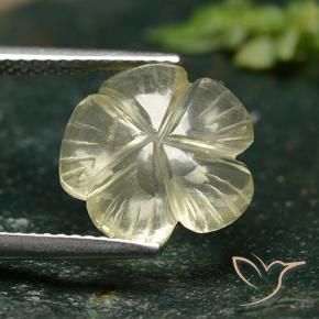 Quartzo amarelo médio Natural 3.59ct, Flor cortada, Transparente