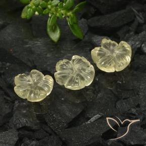Pedras preciosas de Quartzo amarelo médio natural de 2.89 ct, Flor cortada, Transparente