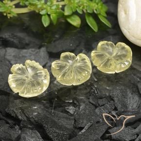 Pedras preciosas de Quartzo amarelo médio natural de 6.74 ct, Flor cortada, Transparente