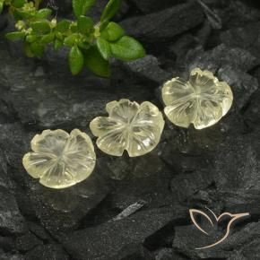 Pedras preciosas de Quartzo amarelo médio natural de 2.23 ct, Flor cortada, Transparente