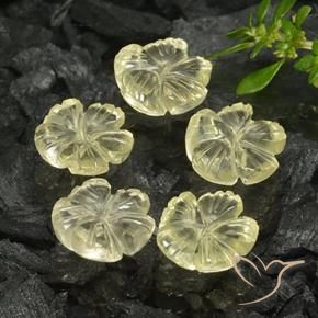 Pedras preciosas de Quartzo Luz amarela natural de 7.28 ct, Flor cortada, Transparente