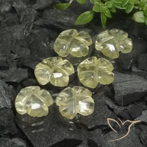 Pedras preciosas de Quartzo amarelo médio natural de 7.83 ct, Flor cortada, Transparente