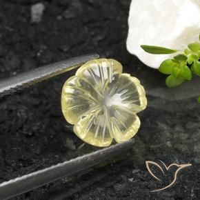 Quartzo Amarelo claro Natural 2.51ct, Flor cortada, Transparente