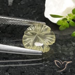 Quartzo Amarelo claro Natural 2.51ct, Flor cortada, Transparente