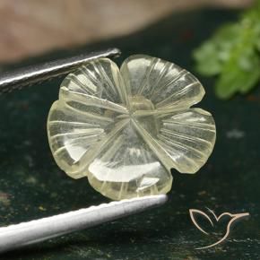 Quartzo amarelo médio Natural 2.82ct, Flor cortada, Transparente