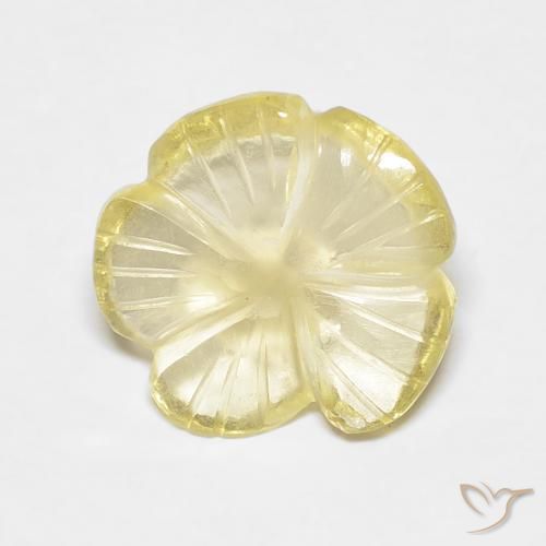 3.07ct Natural Amarelo Creme Pálido Quartzo, Flor cortada, Transparente