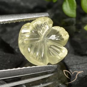 Quartzo Amarelo Creme Pálido Natural 2.26ct, Flor cortada, Transparente