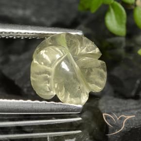 Quartzo Amarelo Creme Pálido Natural 2.26ct, Flor cortada, Transparente