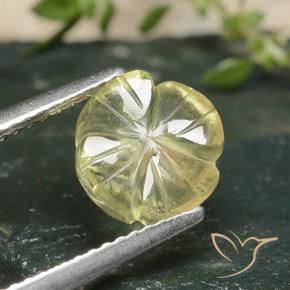 Quartzo amarelo médio Natural 2.33ct, Flor cortada, Transparente