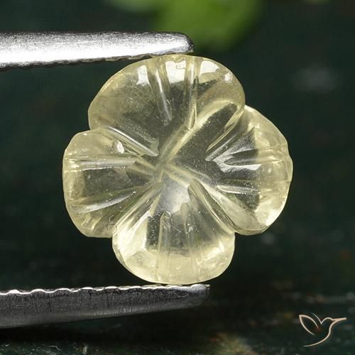 1.38ct Natural amarelo médio Quartzo, Flor cortada, Transparente