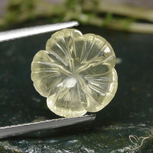 4.25ct Natural amarelo médio Quartzo, Flor cortada, Transparente