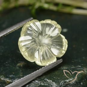 Quartzo amarelo médio Natural 4.25ct, Flor cortada, Transparente