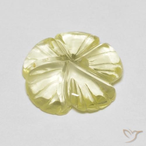 Quartzo Medium Light-Yellow Natural 3.80ct, Flor cortada, Transparente