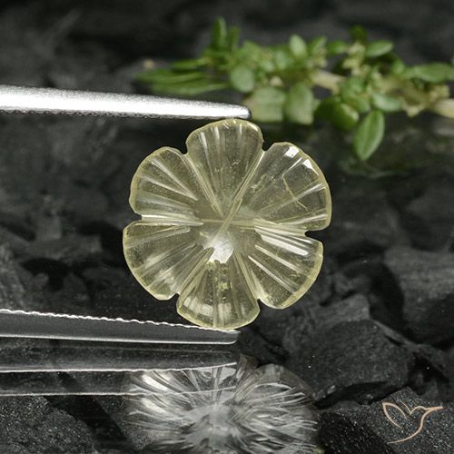 1.68ct Natural amarelo médio Quartzo, Flor cortada, Transparente